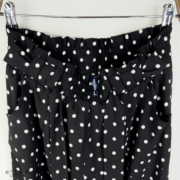 Women's High Waisted Polka Dot Flare Pants Coquette Preppy Y2K Size Large - Picture 4 of 5